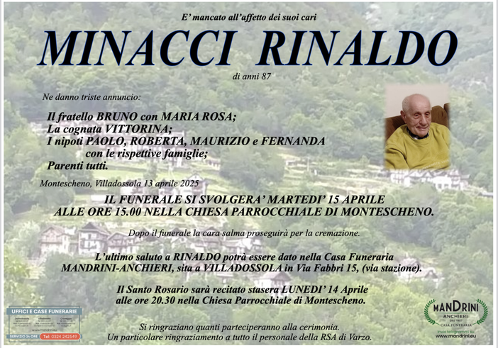 Minacci rinaldo di anni 87
