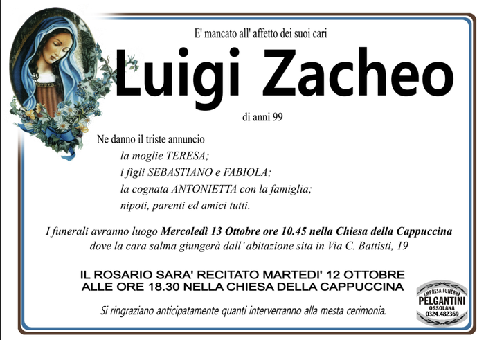 Luigi Zacheo di anni 99