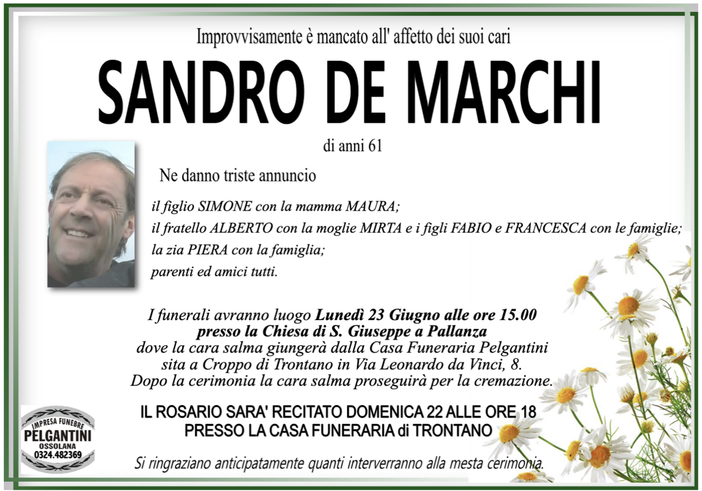 Sandro De Marchi 61 anni