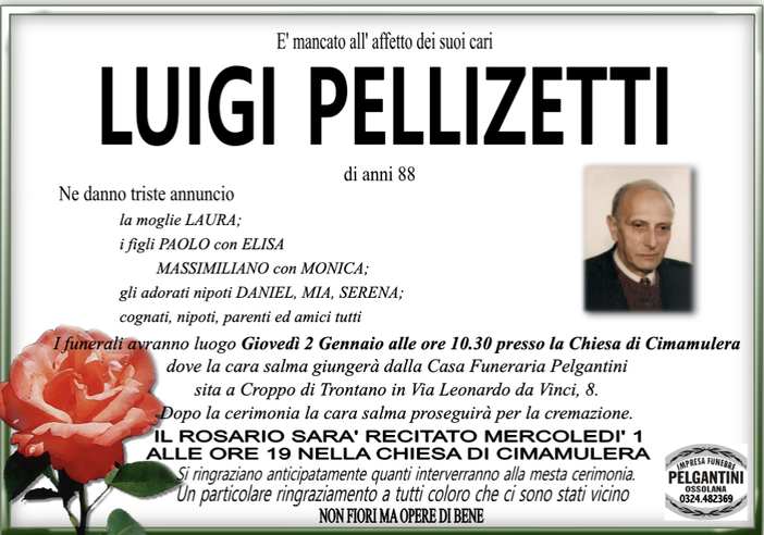 Luigi Pellizetti 88 anni