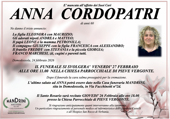 Anna Cordopatri di anni 60