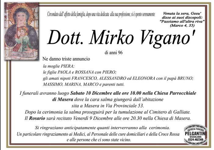 Dott. Mirko Viganò di anni 96
