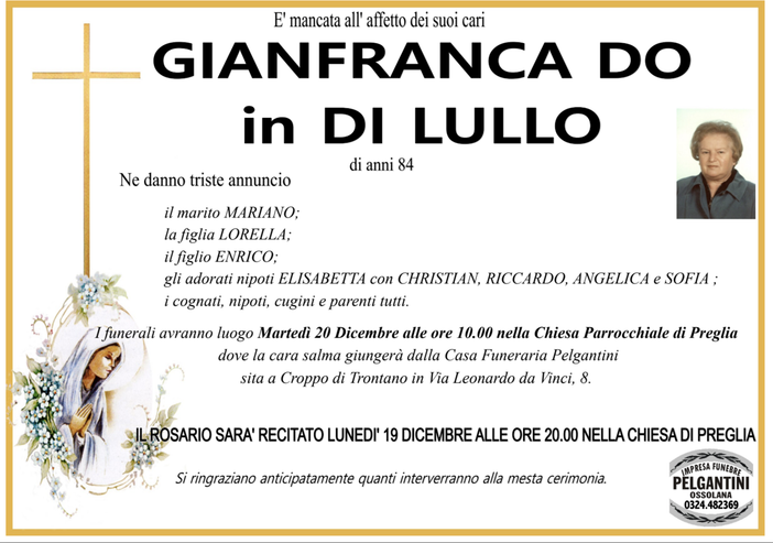 Gianfranca Do in Di Lullo di anni 84