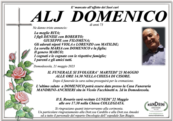 Alj Domenico di anni 73