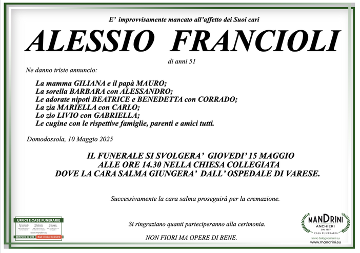 Alessio Francioli di anni 51