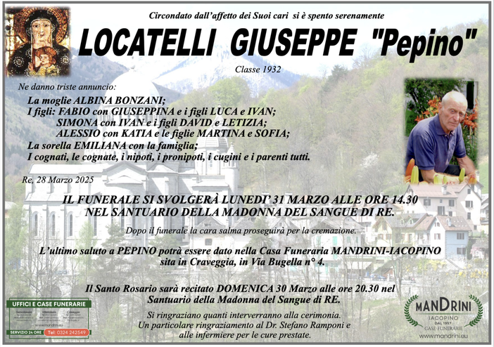 Locatelli Giuseppe "Pepino" classe 1932