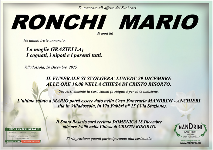 Ronchi Mario di anni 86