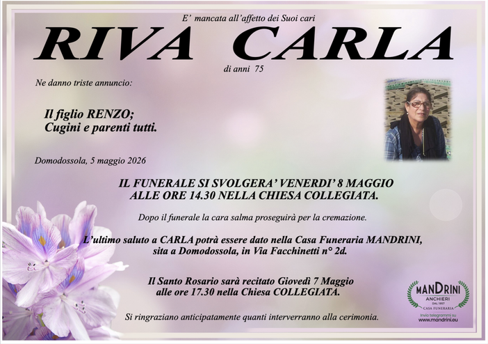 Riva Carla di anni 75