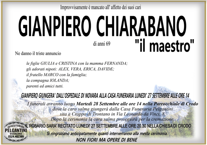 Gianpiero Chiarabano di anni 69 "il maestro"