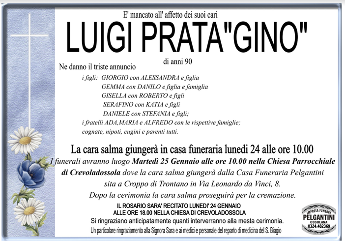Luigi Prata "Gino" di anni 90