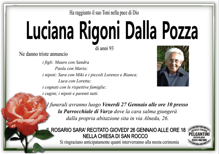 Luciana Rigoni Dalla Pozza di anni 93