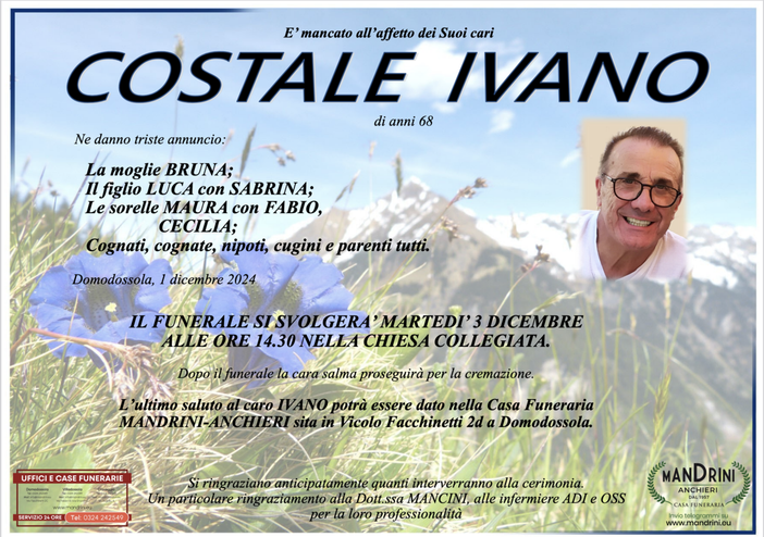 Costale Ivano di anni 68