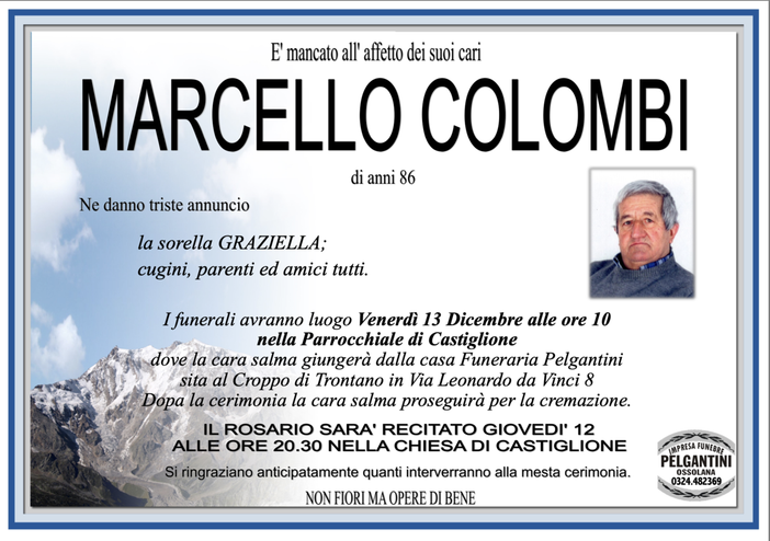 Marcello Colombi di anni 86