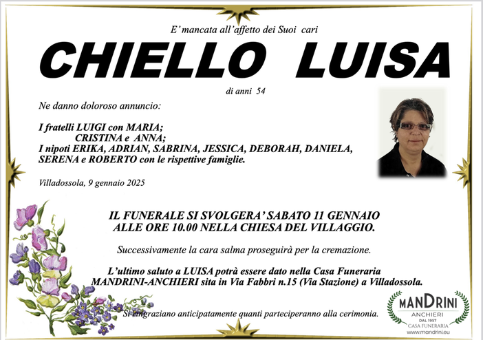 Chiello Luisa di anni 54