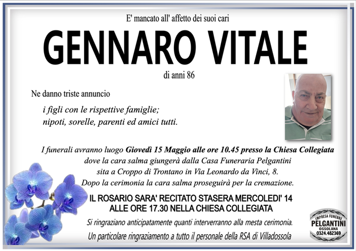 Gennaro Vitale di anni 86