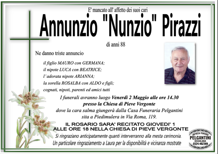 Annunzio "Nunzio" Pirazzi di anni 88