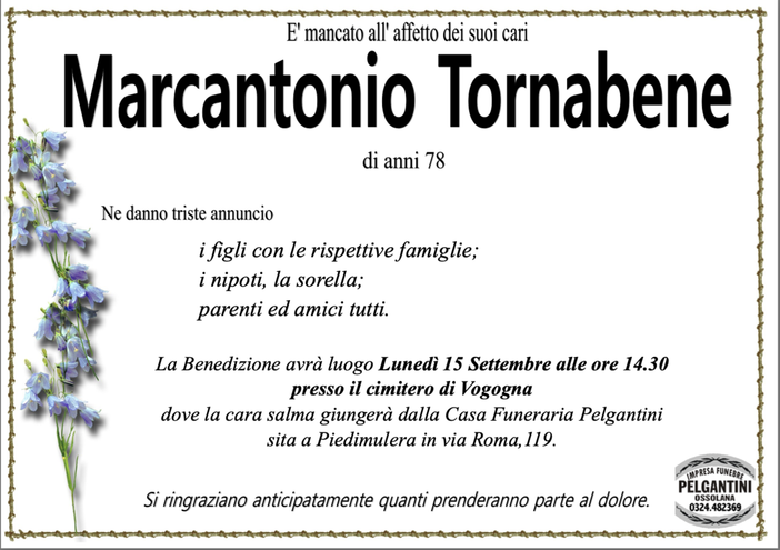 Marcantonio Tornabene di anni 78