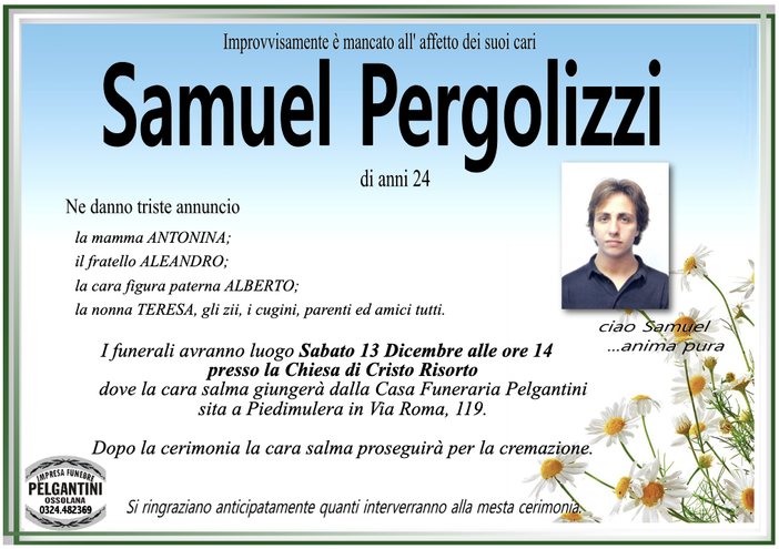 Samuel Pergolizzi di anni 24
