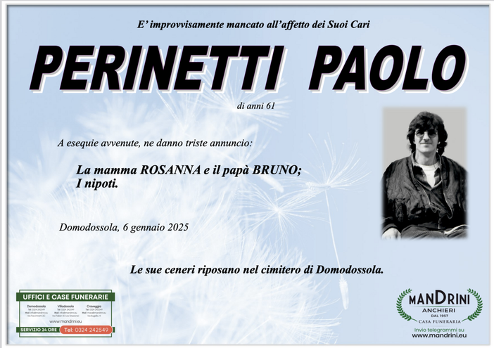 Perinetti Paolo di anni 61