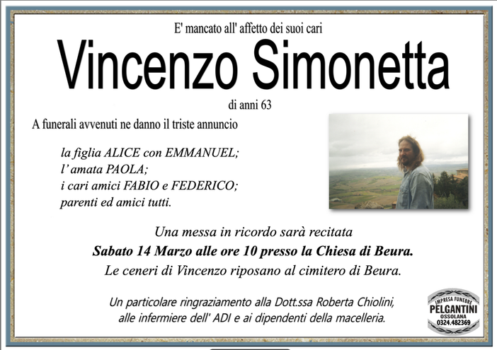 Vincenzo Simonetta di anni 63