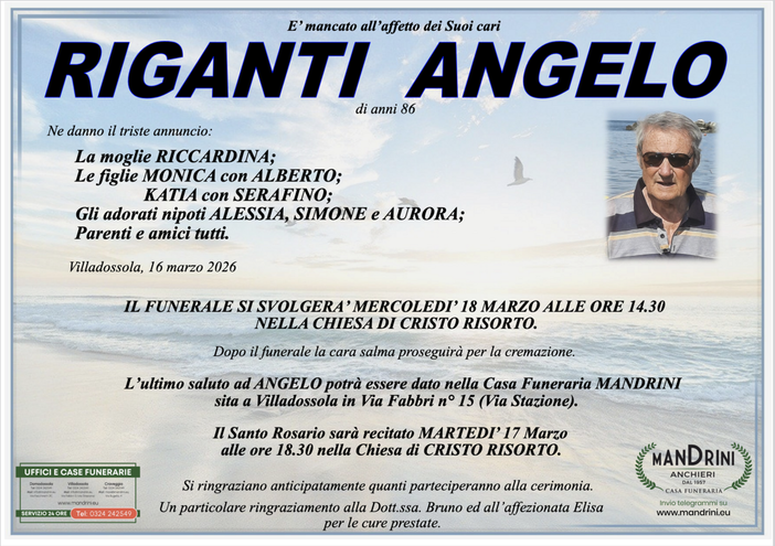 Riganti Angelo di anni 86
