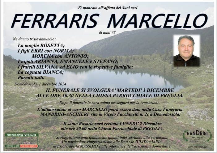 Ferraris Marcello di anni 78