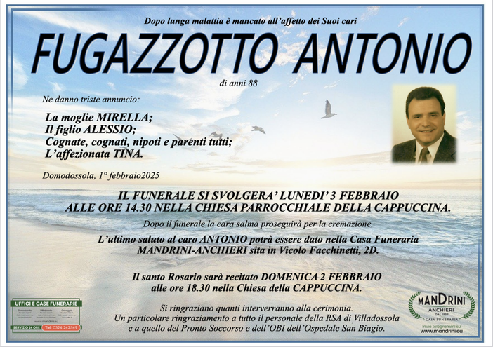 Fugazzotto Antonio di anni 88