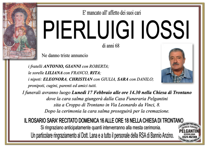 Pierluigi Iossi di anni 68
