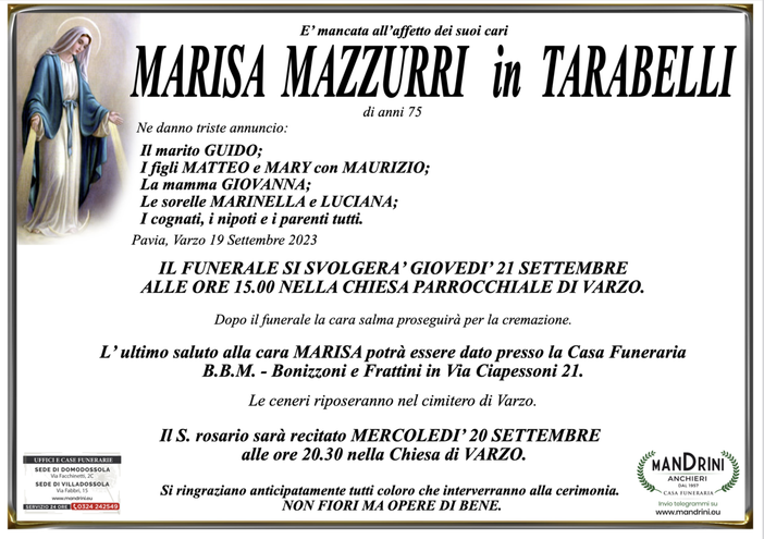 Marisa Mazzurri in Tarabelli di anni 75