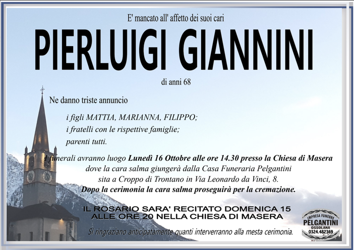 Pierluigi Giannini di anni 68