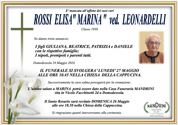 Rossi Elisa "Marina" ved. Leonardelli