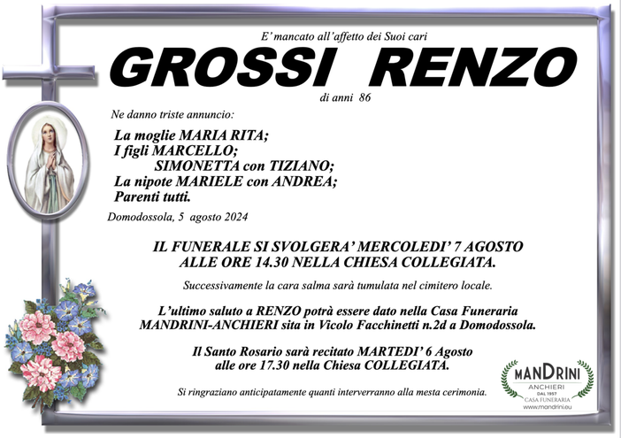 Grossi Renzo di anni 86