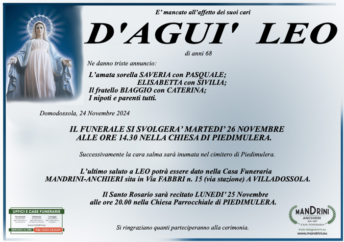 D'Aguì Leo 68 anni