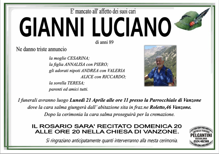 Gianni Luciano di anni 89