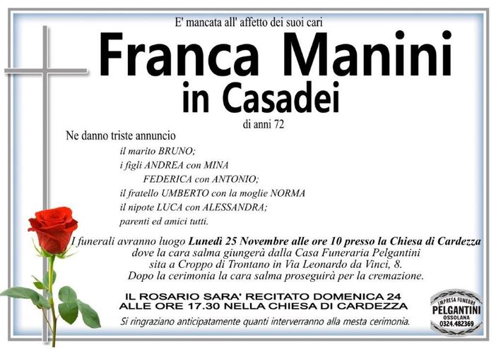 Franca Manini in Casadei di anni 72