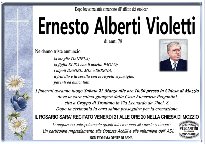 Ernesto Alberti Violetti di anni 78