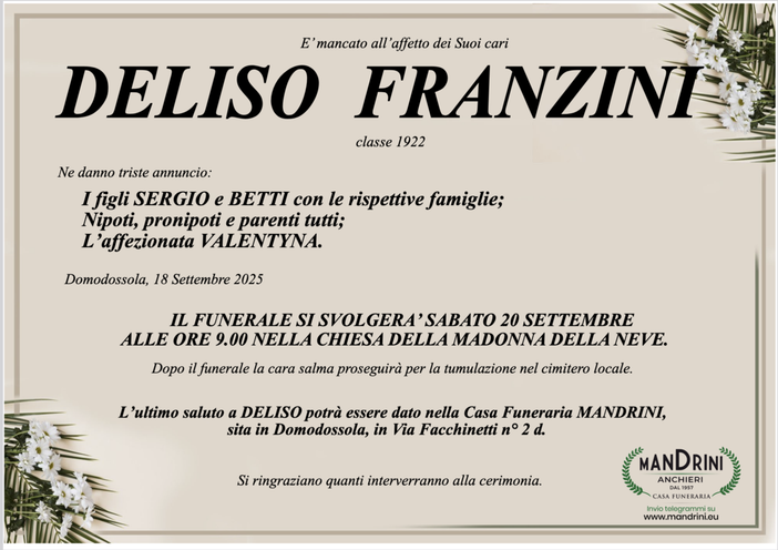 Deliso Franzini classe 1922