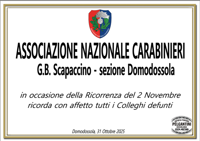 Associazione Nazionale Carabinieri ricorda tutti i colleghi defunti