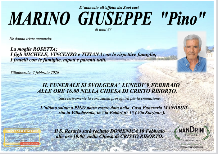 Marino Giuseppe "Pino" di anni 87