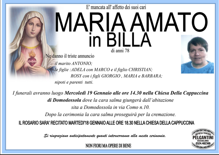 Maria Amato in Billa di anni 78