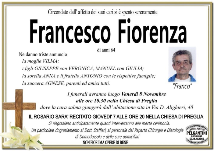 Francesco Fiorenza 64 anni