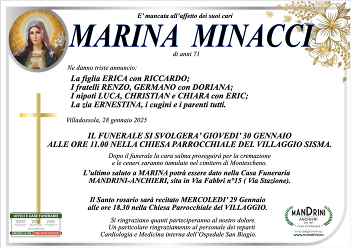 Marina Minacci di anni 71