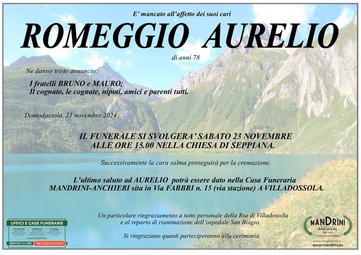 Romeggio Aurelio di anni 78