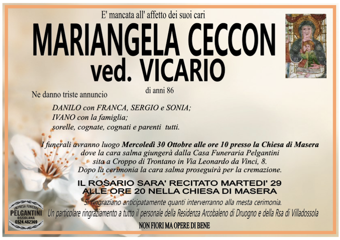 Mariangela Ceccon ved Vicario 86 anni
