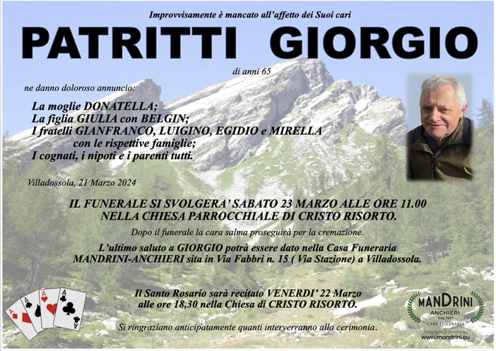 Patritti Giorgio di anni 65