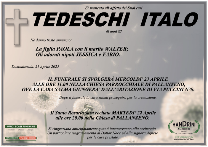 Tedeschi Italo di anni 87