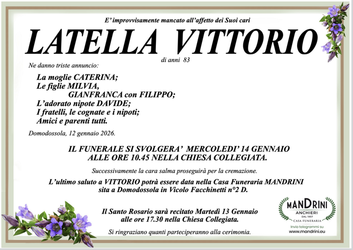 Latella Vittorio di anni 83