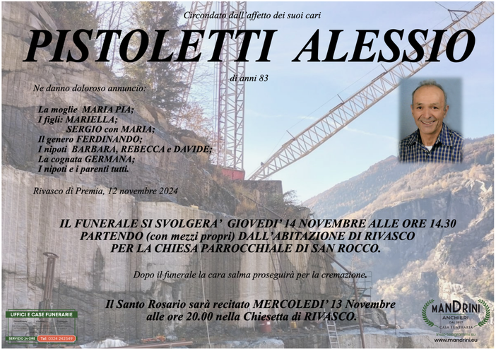 Pistoletti Alessio di anni 83