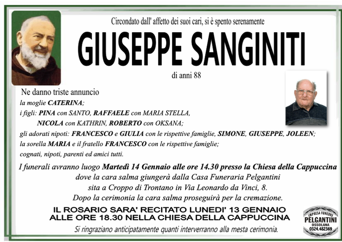 Giuseppe Sanginiti 88 anni
