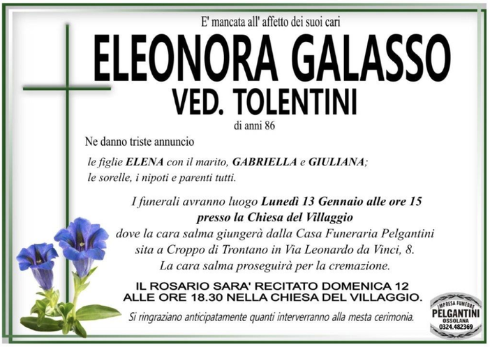 Galasso Eleonora ved. Tolentini 86 anni